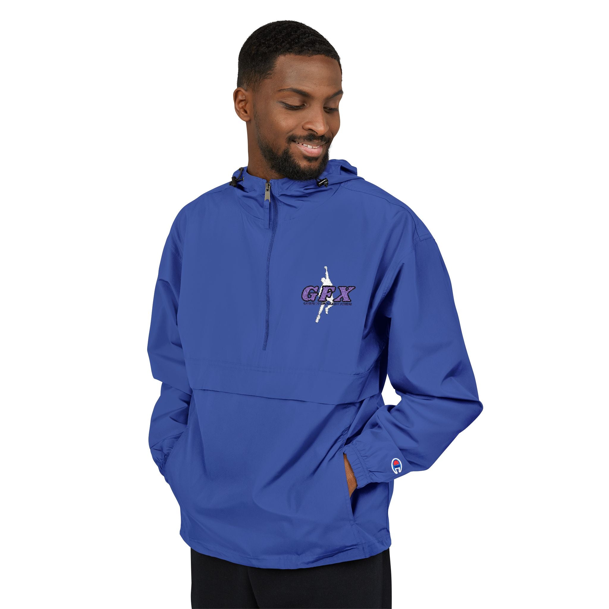 GFX SIGNATURE LOGO HYPEMAN (WHT/VI)  Champion Unisex Packable Anorak Jacket