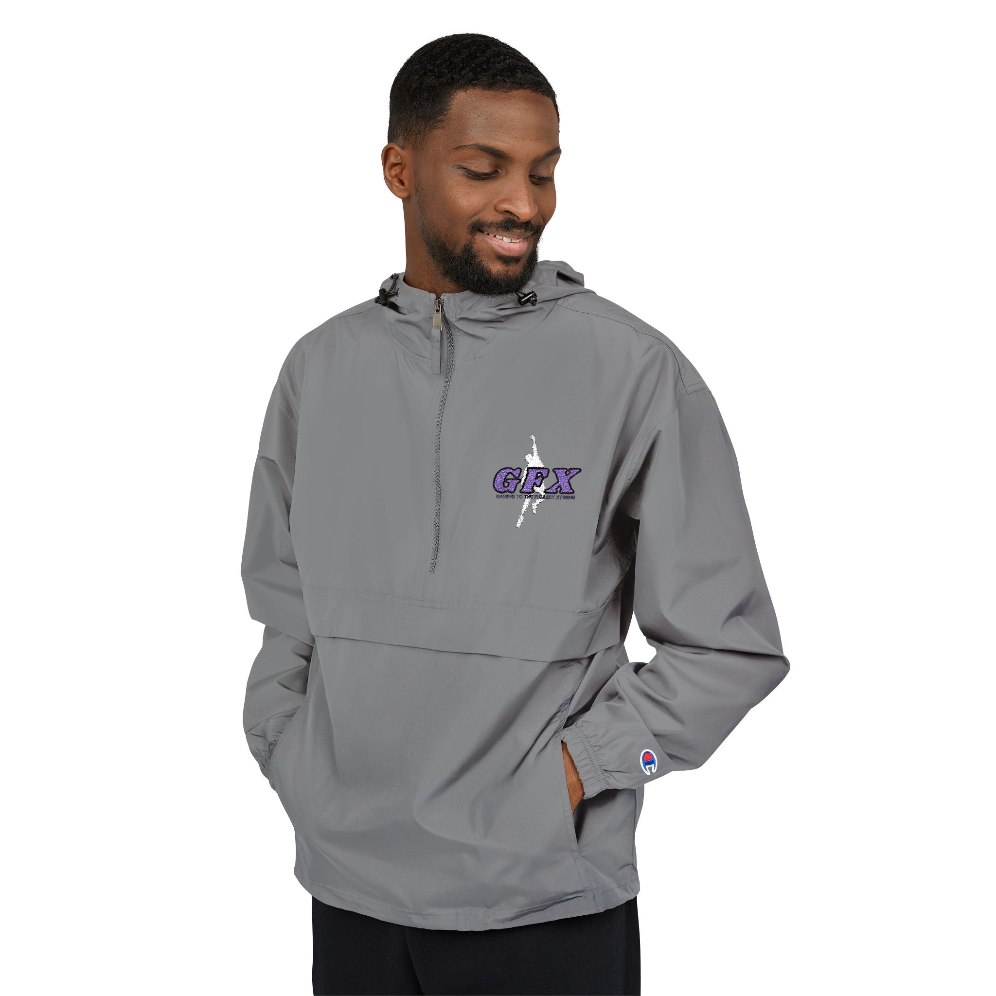 GFX SIGNATURE LOGO HYPEMAN (WHT/VI)  Champion Unisex Packable Anorak Jacket