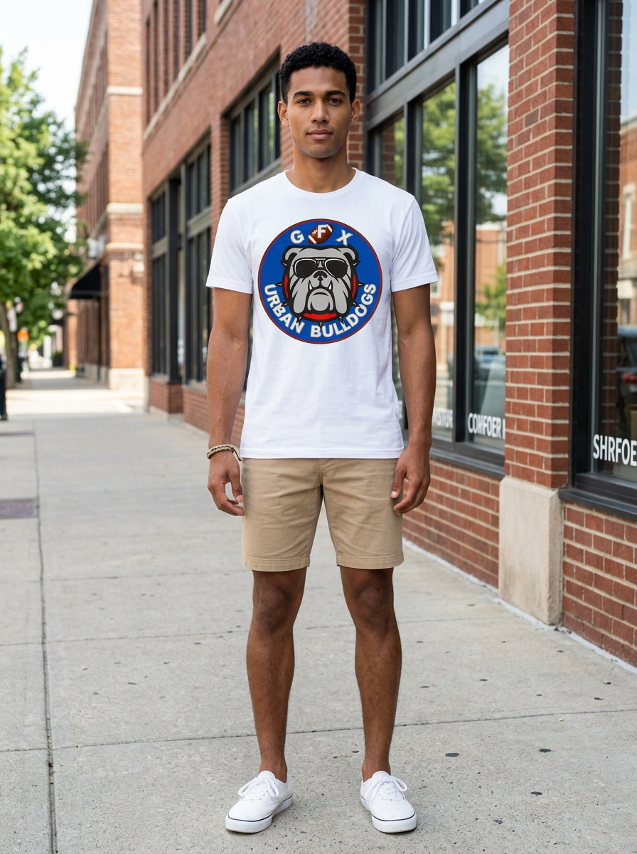Generated by Modelfy for GFX URBAN BULLDOGS Short-Sleeve Unisex T-Shirt