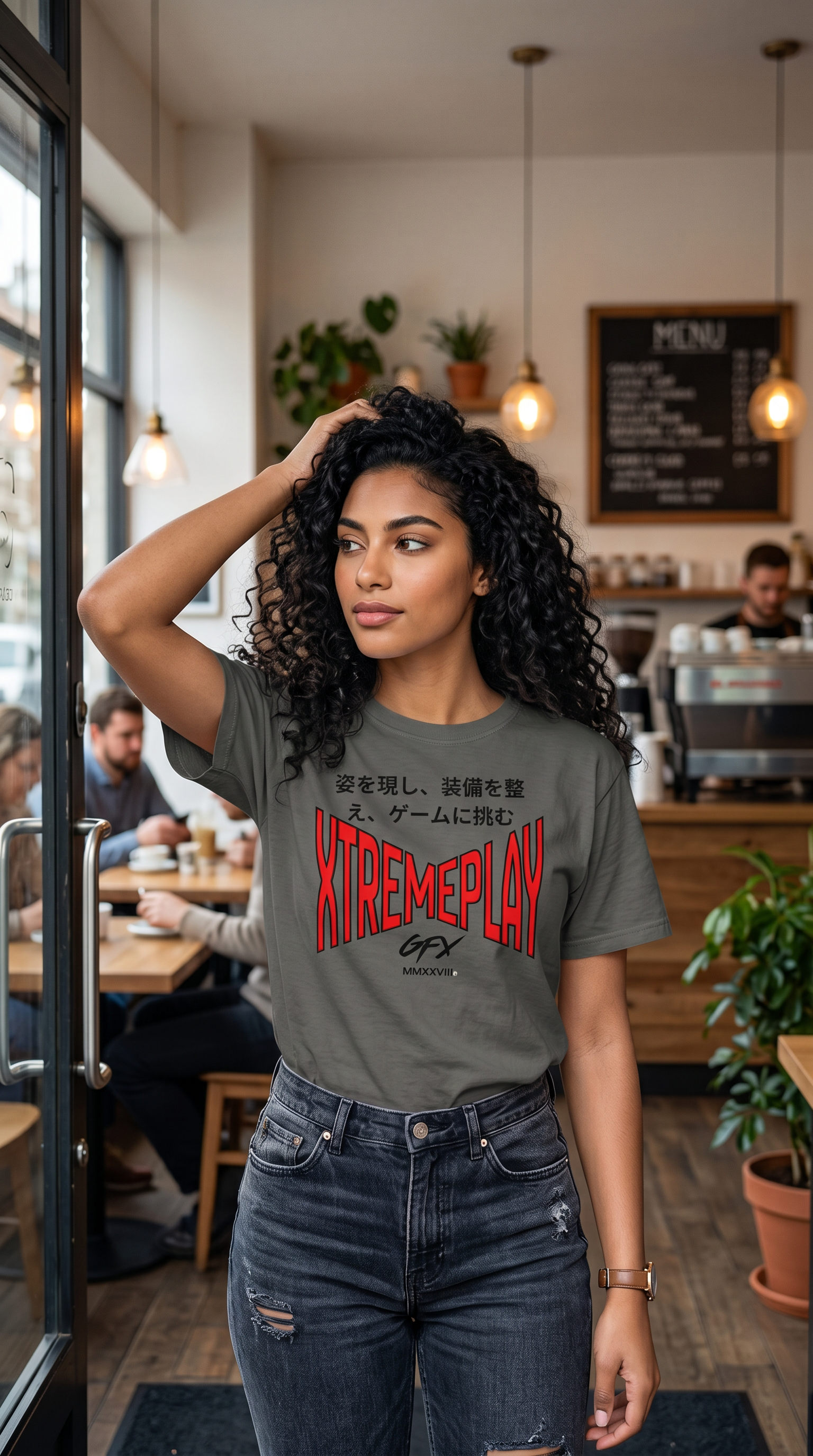 Generated by Modelfy for XTREME PLAY JAPENESE LETTERING Short-Sleeve Unisex T-Shirt