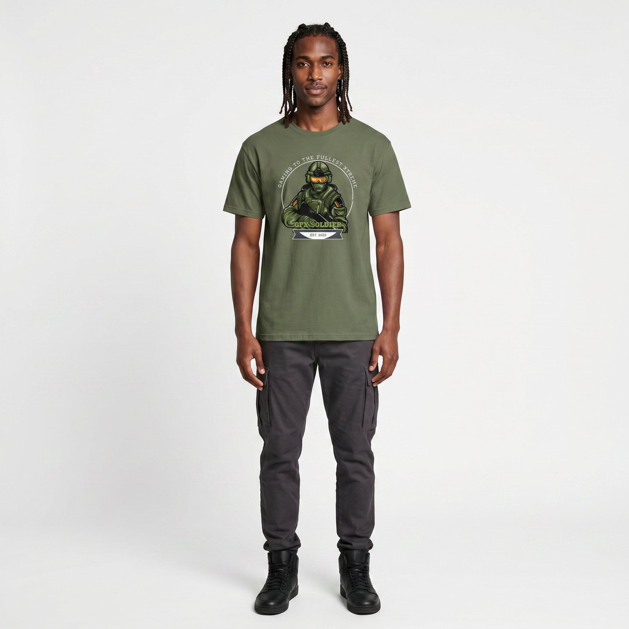 Generated by Modelfy for GFX GAMING SOLDIER Short-Sleeve Unisex T-Shirt