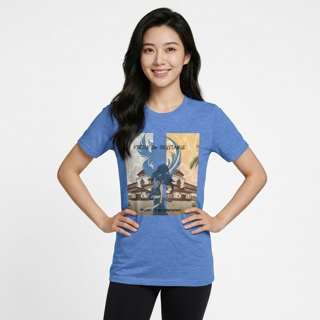 Generated by Modelfy for GFX ANIME BLUE PHOINEX Short-Sleeve Unisex T-Shirt