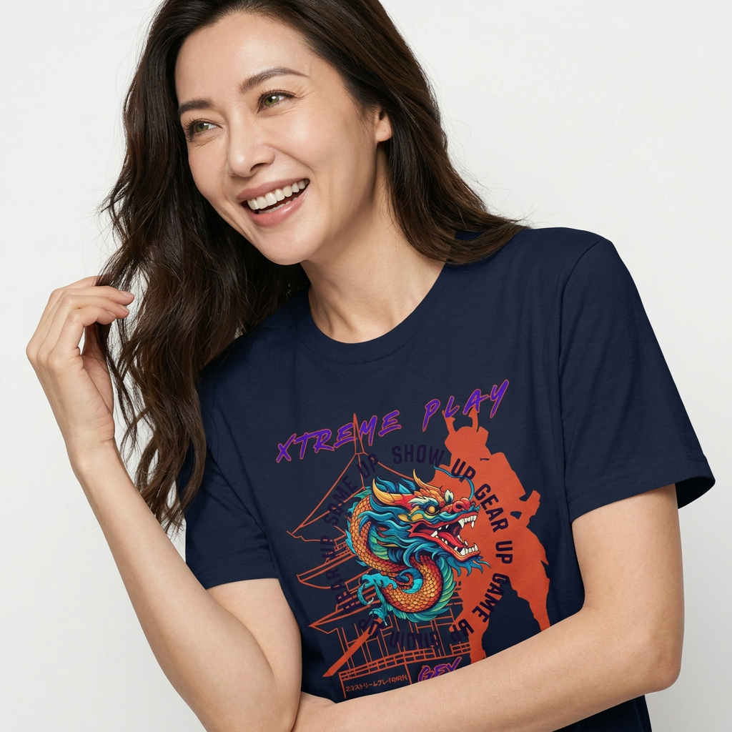 Generated by Modelfy for GFX XTREME PLAY SAMURAI TEMPLE Short-Sleeve Unisex T-Shirt