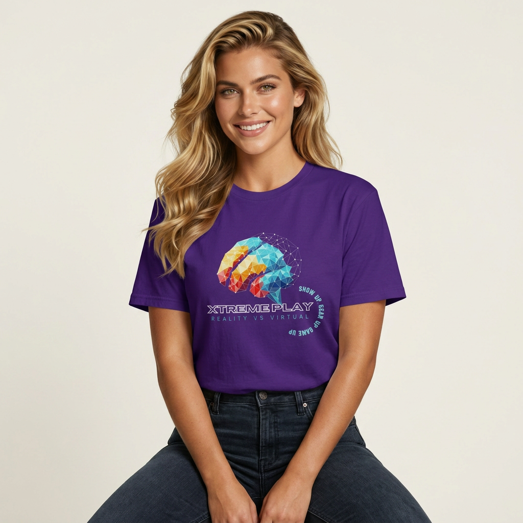 Generated by Modelfy for XTREME PLAY REALITY VS VIRTUAL Short-Sleeve Unisex T-Shirt