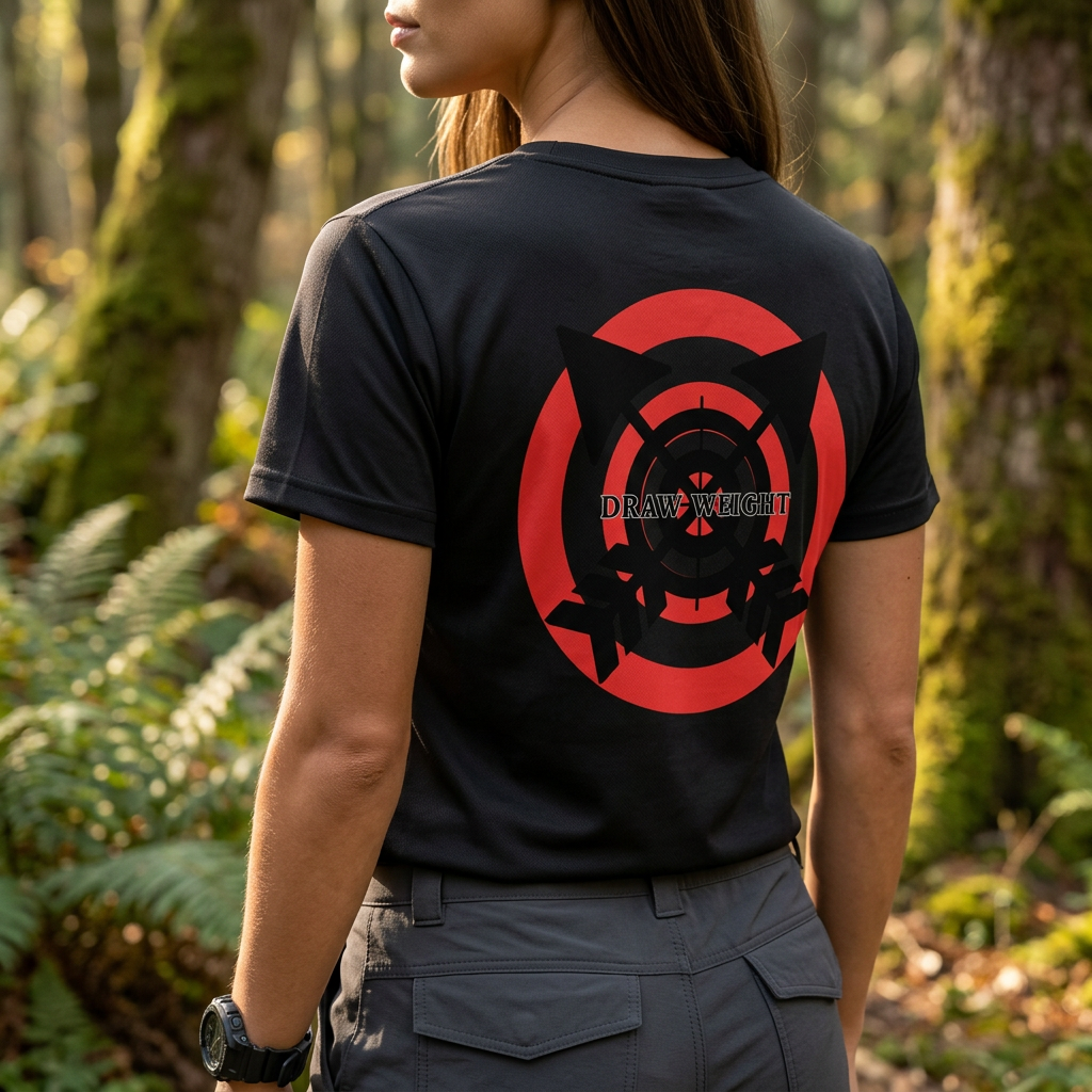 Generated by Modelfy for GFX ARCHERY NOTCH / DRAW-WEIGHT Short-Sleeve Unisex T-Shirt