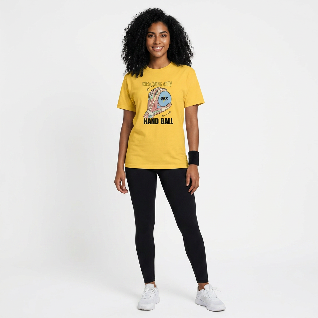 Generated by Modelfy for GFX NYC HAND BALL Short-Sleeve Unisex T-Shirt