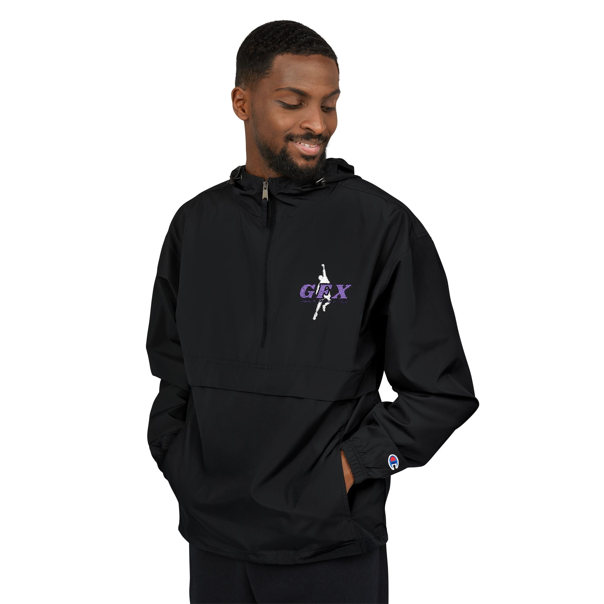 GFX SIGNATURE LOGO HYPEMAN (WHT/VI)  Champion Unisex Packable Anorak Jacket