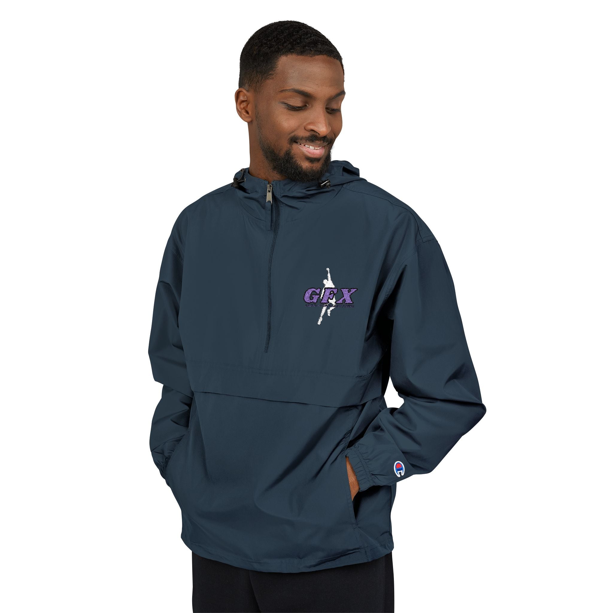 GFX SIGNATURE LOGO HYPEMAN (WHT/VI)  Champion Unisex Packable Anorak Jacket